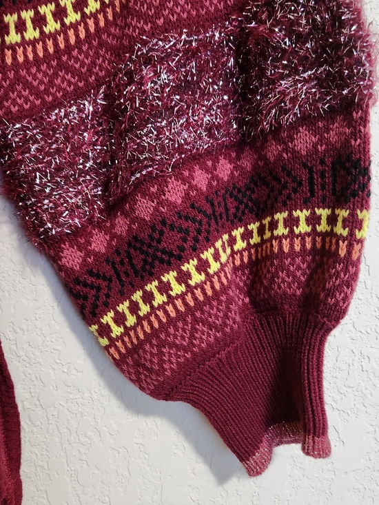 Free People Cabin Fever/ Cozy Cottage Sweater Women Size Medium Burgundy Color - Picture 7 of 12